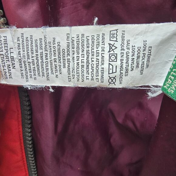 L.L. Bean Windbreaker Hooded Full Zip Jacket Outdoor Hiking Gorpcore Red Gray 3T - Picture 11 of 11